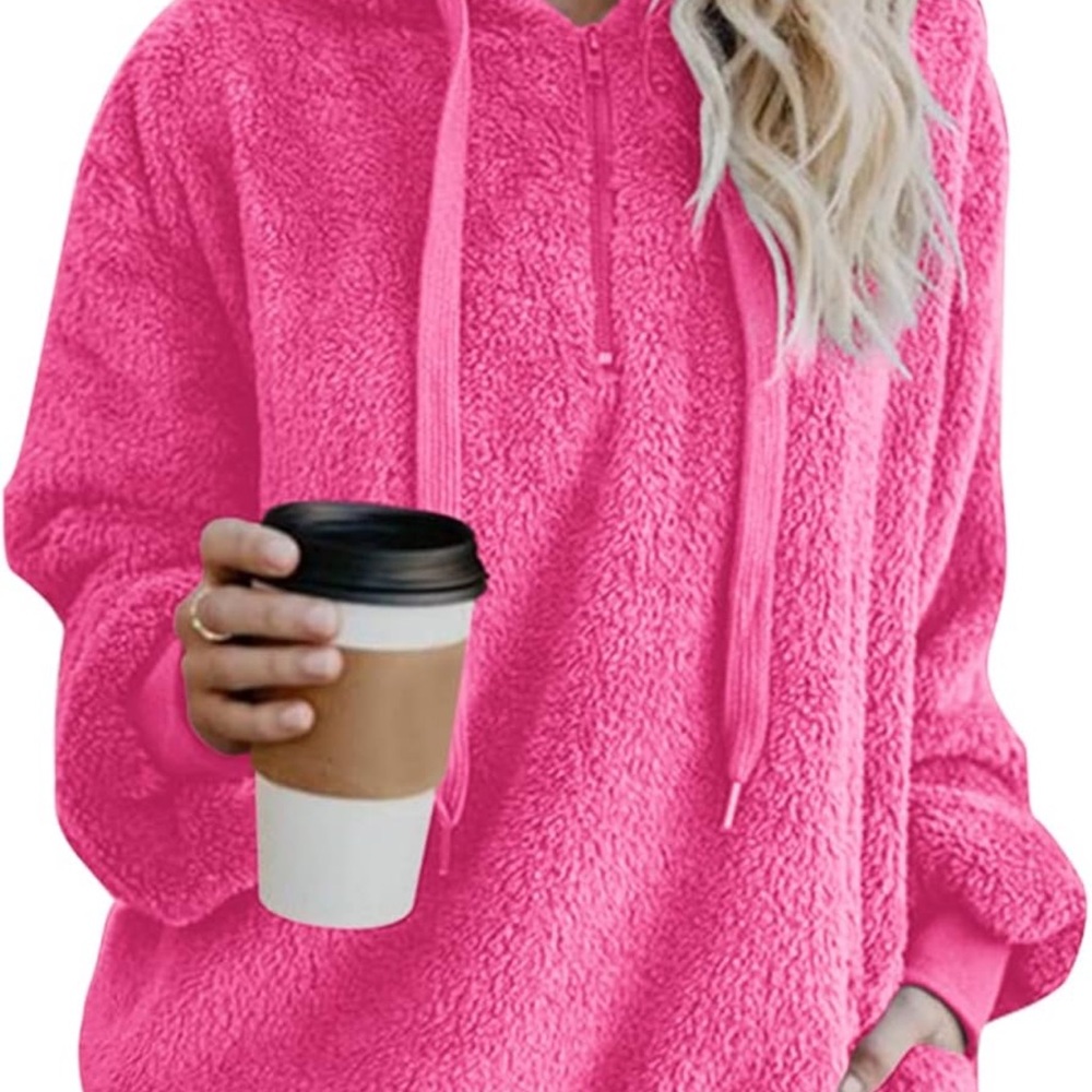 Cozy Pink Fleece Pullover Hoodie